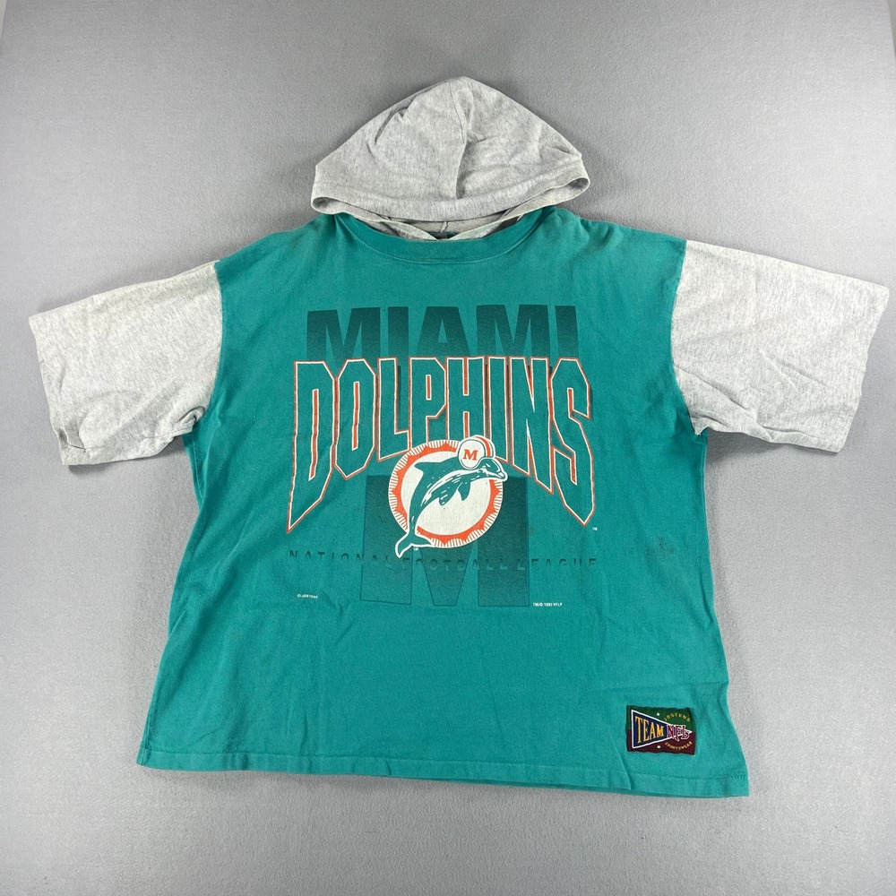 Vintage 90s Miami Dolphins‎ Jostens Shirt Hoodie Mens Size X-Large Made In USA